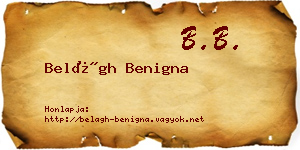 Belágh Benigna névjegykártya